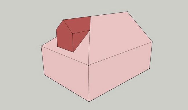 Diagram of a side dormer loft conversion on a hipped roof